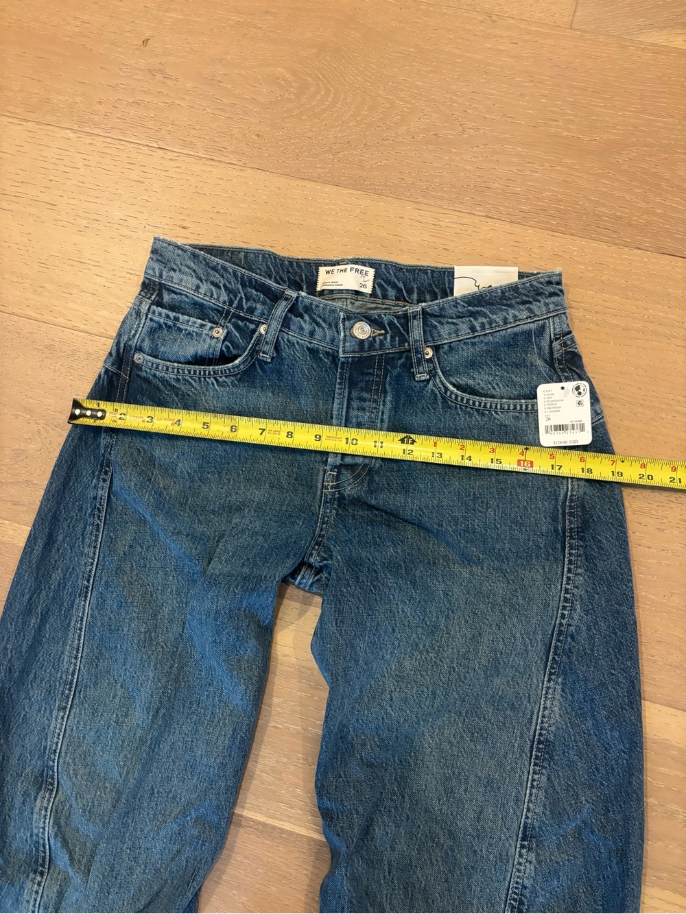 Free People We The Free Fable Low Rise Twisted Bowed Jeans 26 Heartsong NWT - Picture 14 of 16